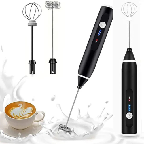 2 in 1 Rechargeable Electric Coffee Mixer | Handheld Milk Frother & Egg Beater