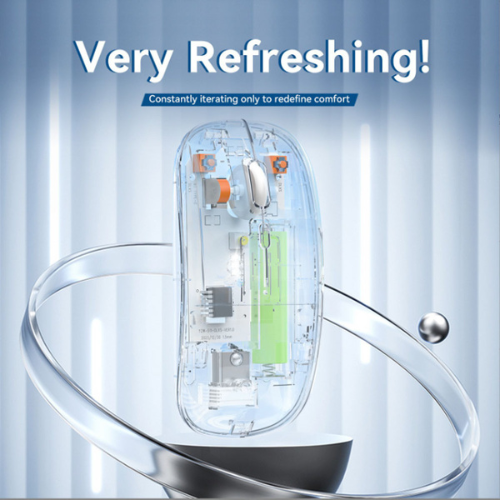 RGB Wireless Transparent Mouse – Dual Mode Rechargeable with LED Lights