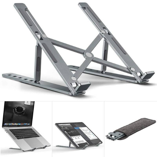 Speed-X Adjustable Aluminium Laptop Stand – Foldable & Heavy Duty (6 Angles)