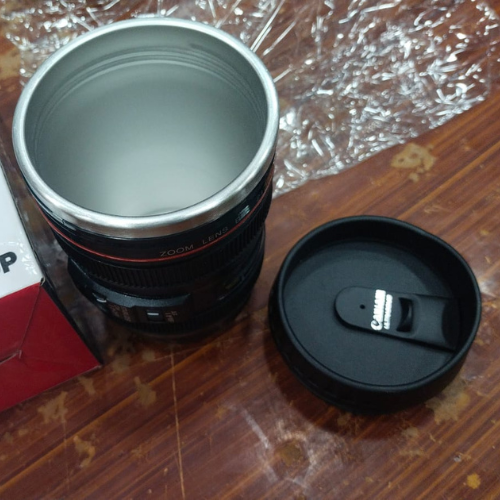 Camera Lens Coffee Mug – Creative DSLR Style Cup | Stainless Steel Travel Tumbler | Unique Gift for Photographers