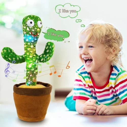 Interactive Dancing Cactus Toy – Singing, Talking & Voice Recording Plush | USB Rechargeable Fun Gift for Kids (6 Months+)
