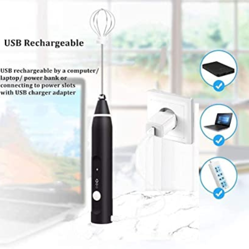 2 in 1 Rechargeable Electric Coffee Mixer | Handheld Milk Frother & Egg Beater
