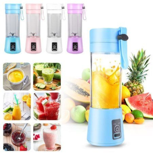 Portable Mini Juicer Blender 380ml – 6 Blade USB Rechargeable 🔥