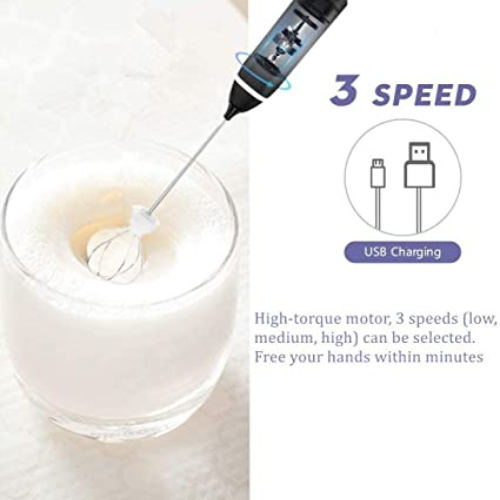 2 in 1 Rechargeable Electric Coffee Mixer | Handheld Milk Frother & Egg Beater