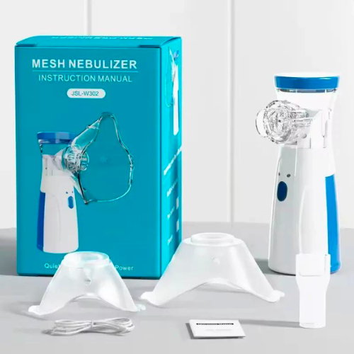 Portable Rechargeable Mesh Nebulizer – Dual Power (USB + Battery) | Silent Inhaler for Kids & Adults