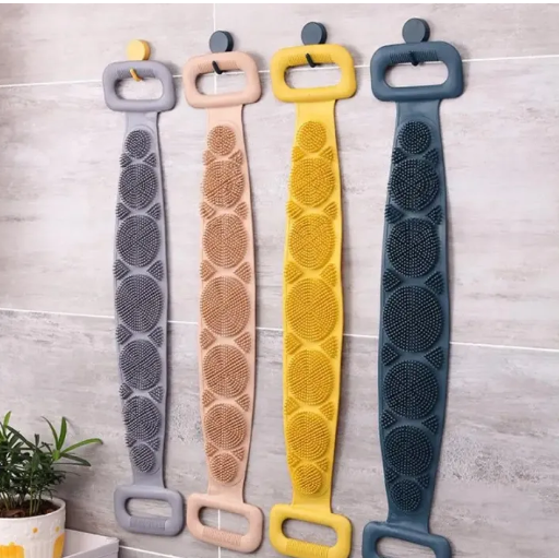 Silicone Bath Belt Back Scrubber – Gentle Exfoliating Body Cleaner (2 Pcs)