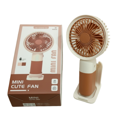 Portable Mini Cute Handheld Fan – USB Rechargeable with Stand/Base | Cooling Fan for Kids & Adults