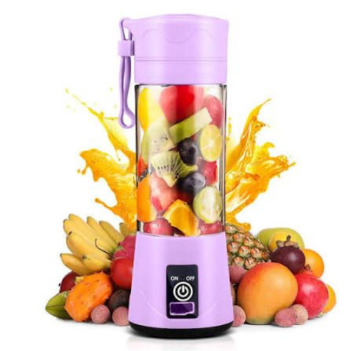 Portable Mini Juicer Blender 380ml – 6 Blade USB Rechargeable 🔥