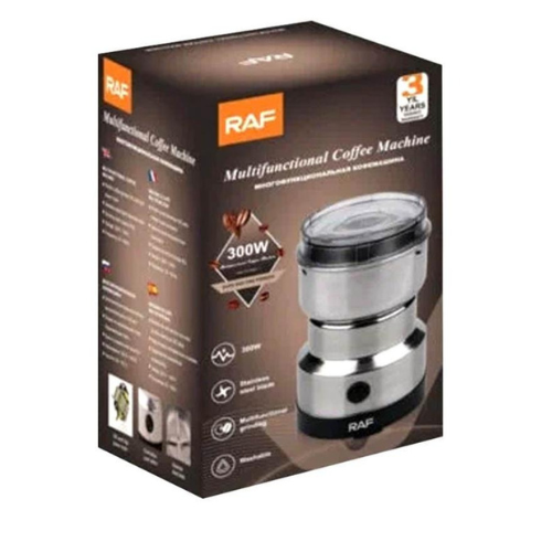 RAF R‑7113 Electric Grinder – 300W | Stainless Steel Blades | 85–100g Capacity | Coffee, Spices & Masala