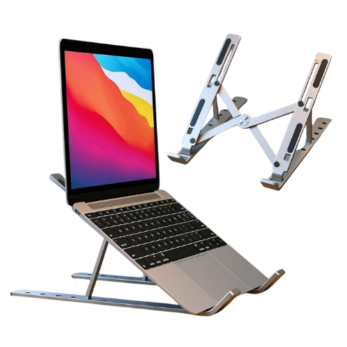 Speed-X Adjustable Aluminium Laptop Stand – Foldable & Heavy Duty (6 Angles)