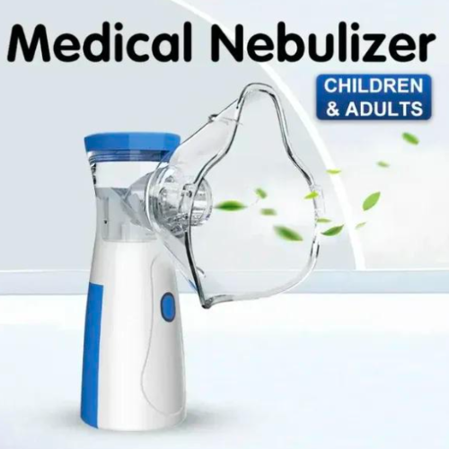 Portable Rechargeable Mesh Nebulizer – Dual Power (USB + Battery) | Silent Inhaler for Kids & Adults