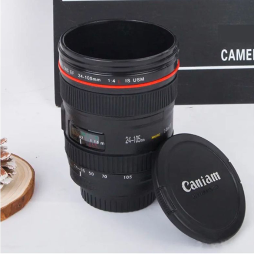 Camera Lens Coffee Mug | Creative Stainless Steel Travel Mug & Unique Gift Cup