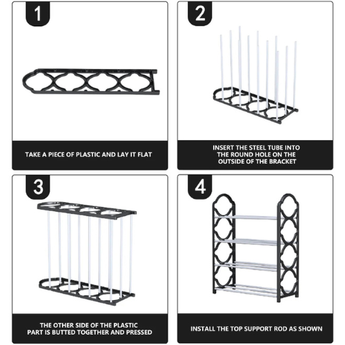Non-Breakable Floor Standing Shoe Rack – 4 Layer Space Saving Organizer