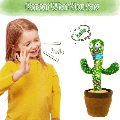 Interactive Dancing Cactus Toy – Singing, Talking & Voice Recording Plush | USB Rechargeable Fun Gift for Kids (6 Months+)