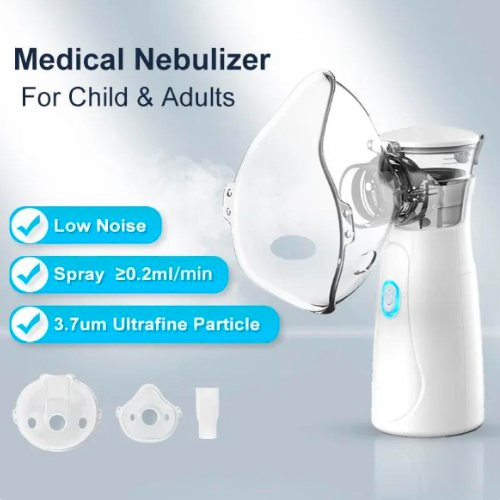 Portable Rechargeable Mesh Nebulizer – Dual Power (USB + Battery) | Silent Inhaler for Kids & Adults
