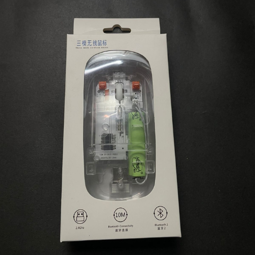 RGB Wireless Transparent Mouse – Dual Mode Rechargeable with LED Lights