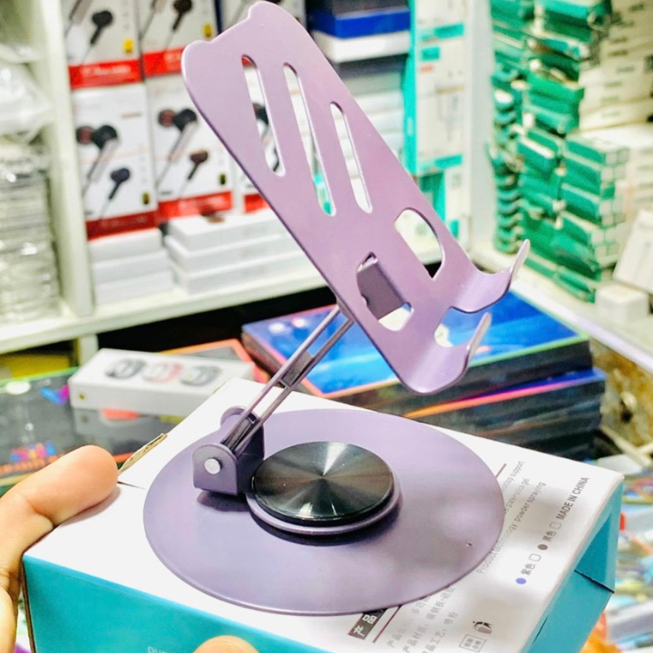 Premium Metal Mobile Holder – 360° Rotation, Anti-Slip Base, Solid Carbon Steel Body