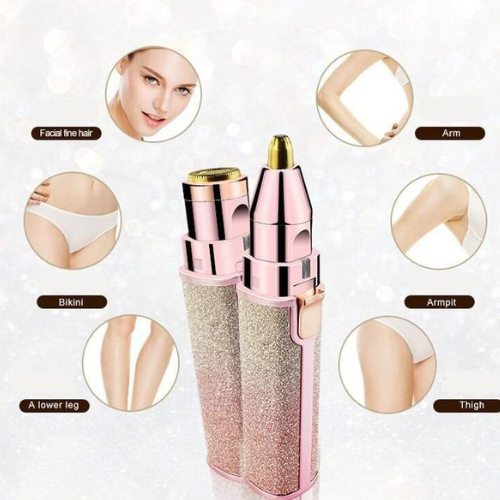 2-in-1 Electric Eyebrow Trimmer & Facial Hair Remover – Rechargeable Painless Shaver for Women