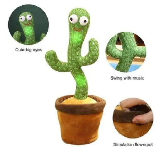 Interactive Dancing Cactus Toy – Singing, Talking & Voice Recording Plush | USB Rechargeable Fun Gift for Kids (6 Months+)