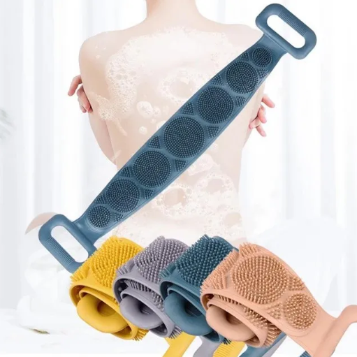 Silicone Bath Belt Back Scrubber – Gentle Exfoliating Body Cleaner (2 Pcs)