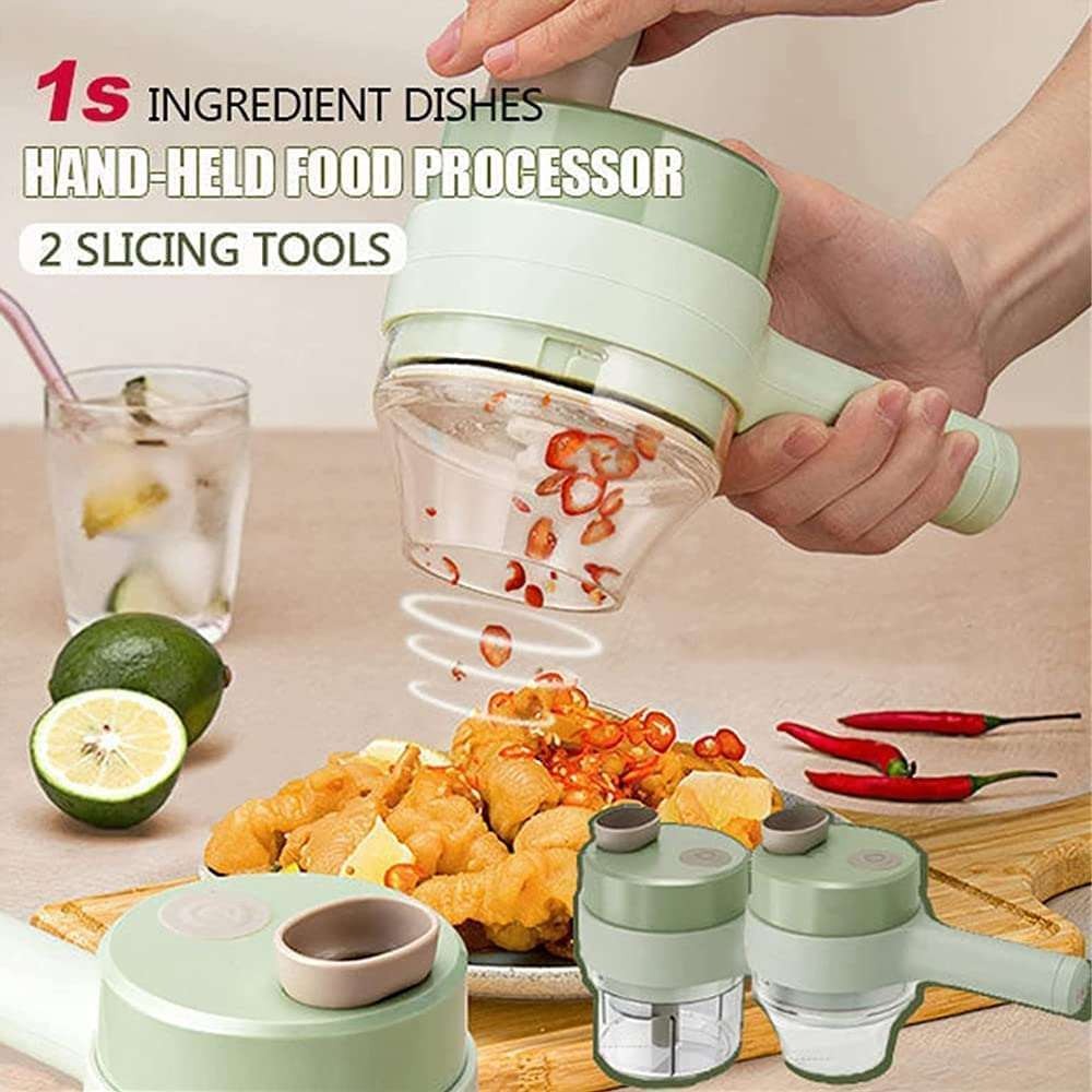 GlobalKart 4 in1 Multifunctional Electric Vegetable Chopper and Slicer set