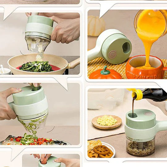 GlobalKart 4 in1 Multifunctional Electric Vegetable Chopper and Slicer set