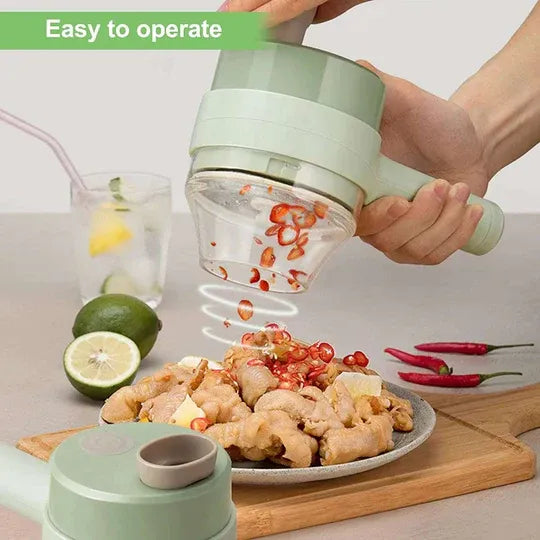 GlobalKart 4 in1 Multifunctional Electric Vegetable Chopper and Slicer set